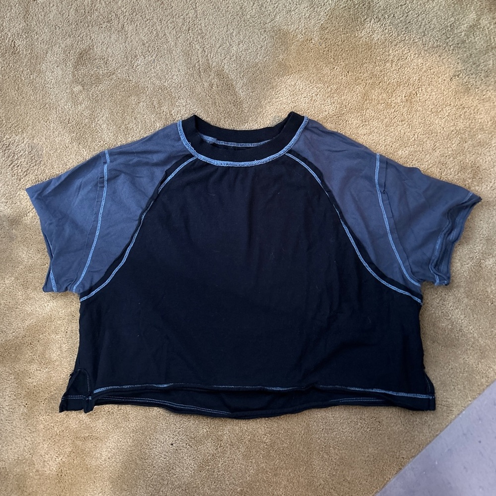 BDG Blue Flowy Crop Top
